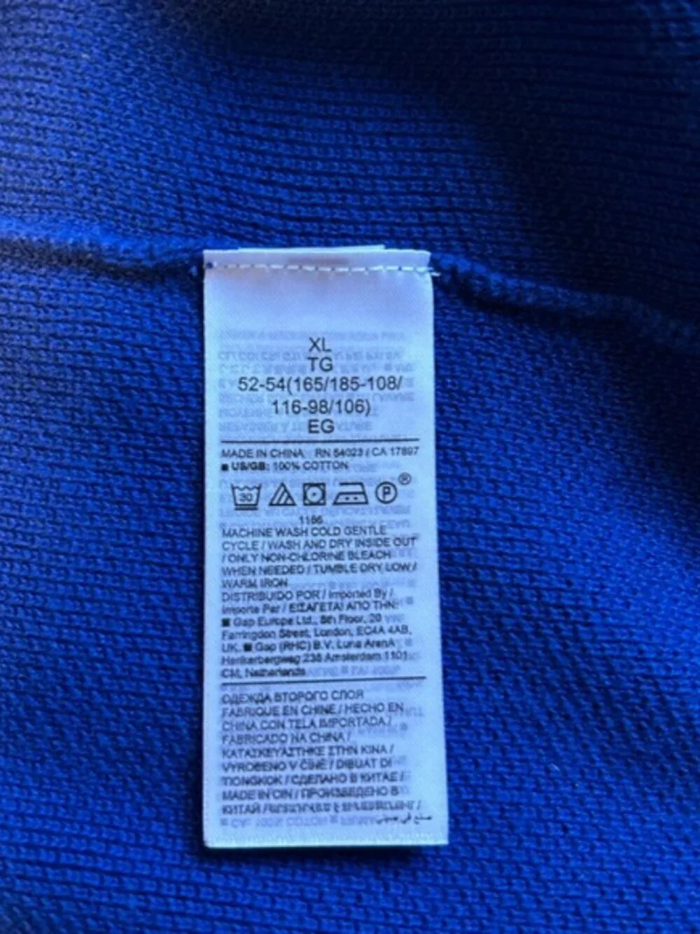 Banana Republic Men’s Organic Cotton Honeycomb Crew Sweater | Blue | XL